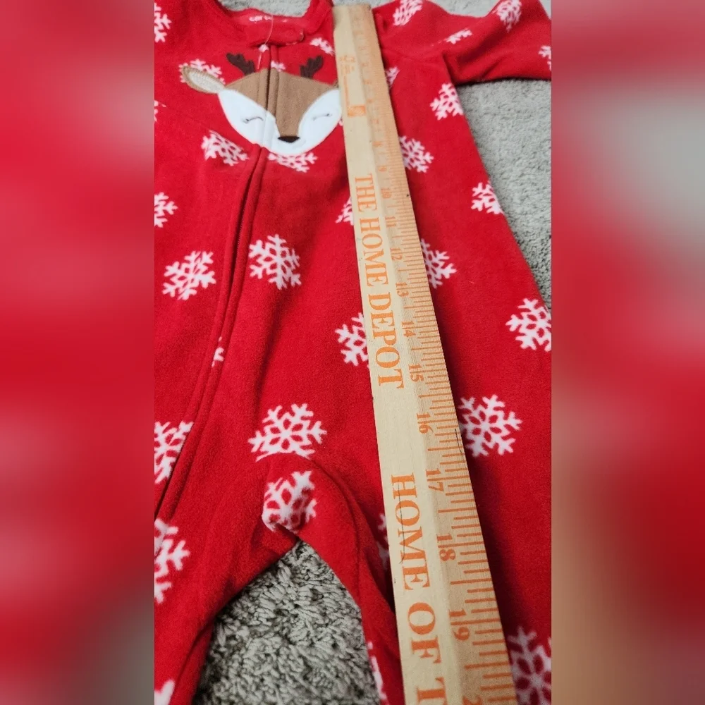 Carter's Just One You Toddler Long Sleeve Christmas Fleece Footed Pajama 18M